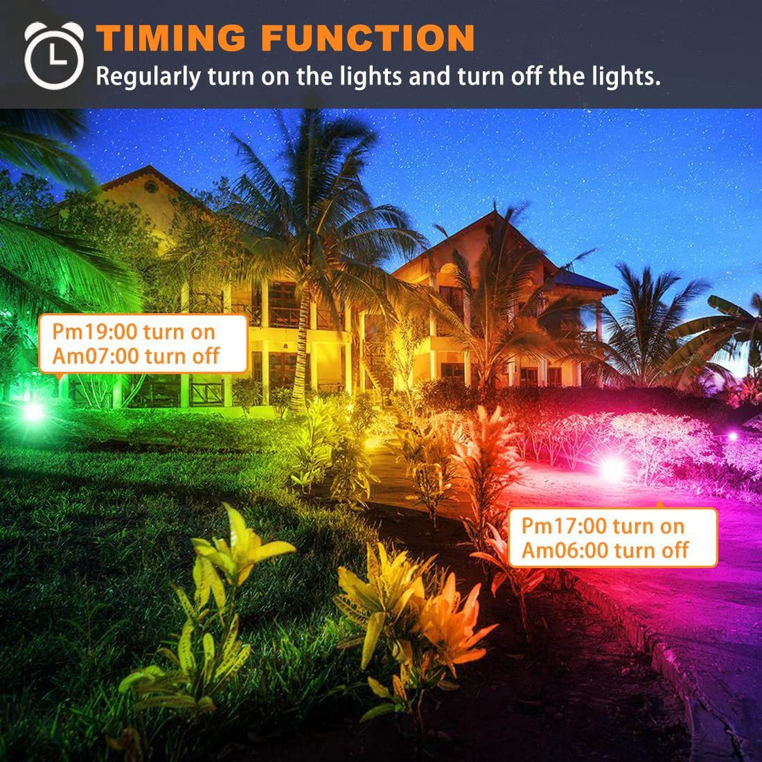 30W 60W 100W RGB LED Flood Light Outdoor Color Changing Stage Lights Smart Indoor Bluetooth Floodlights Floor Lamp Party Uplighting for Events Colored Spotlight Uplight Halloween Christmas Lights